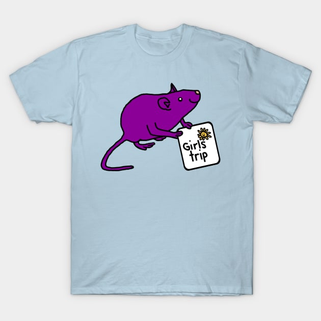 Cute Rat goes on Girls Trip T-Shirt by ellenhenryart